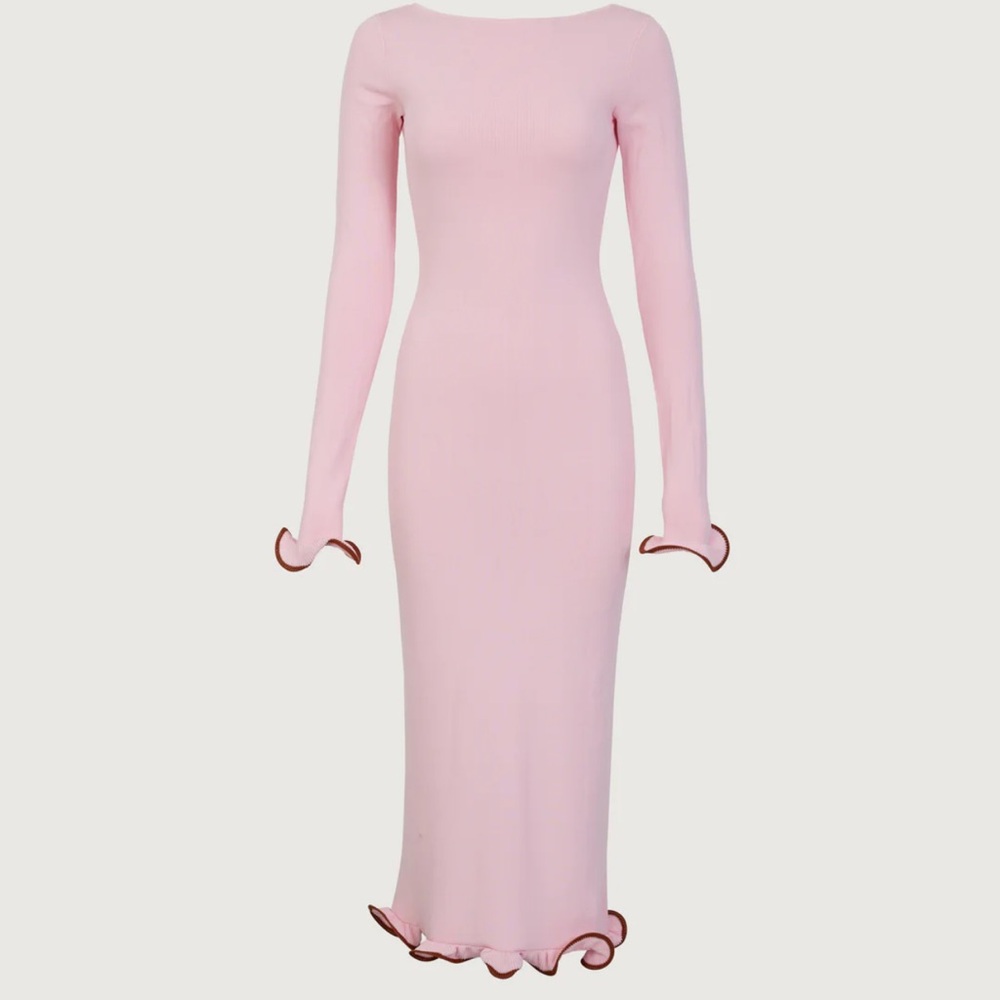SAME ruffle hem Midi Dress